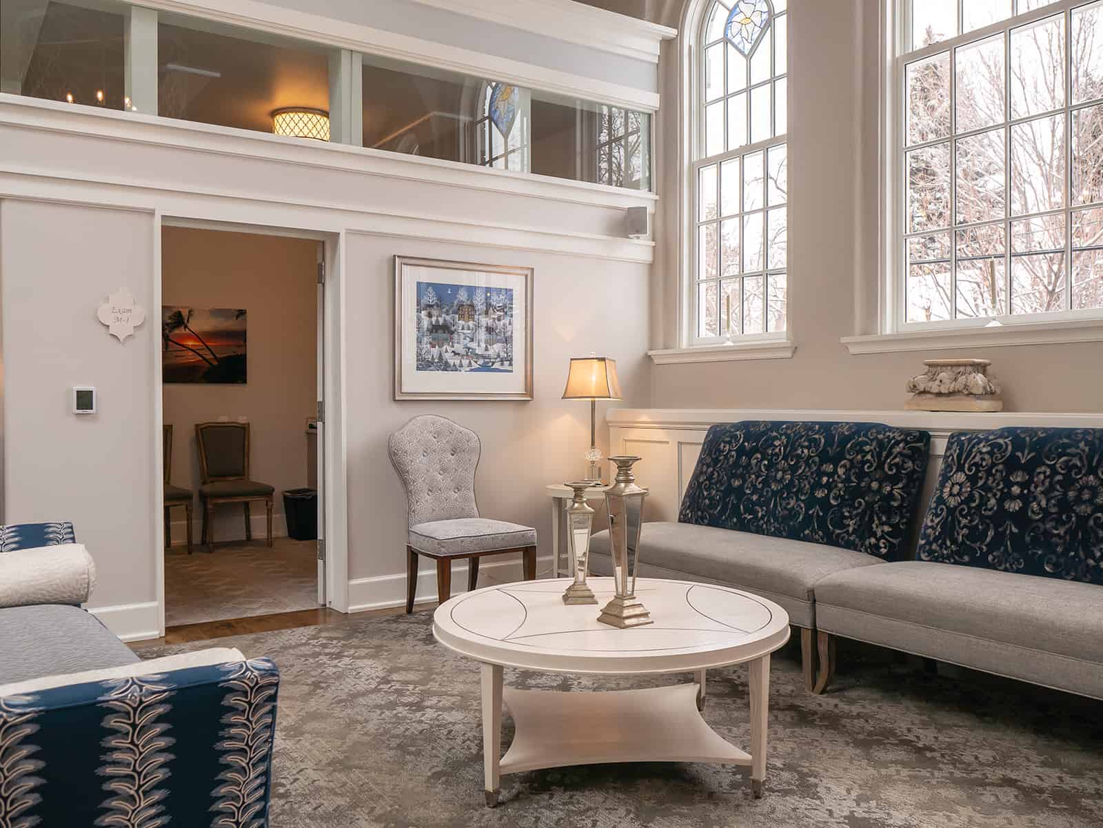 Inside The Healing Sanctuary clinic — softly lit interior with greenery